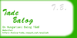 tade balog business card