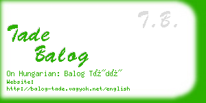 tade balog business card